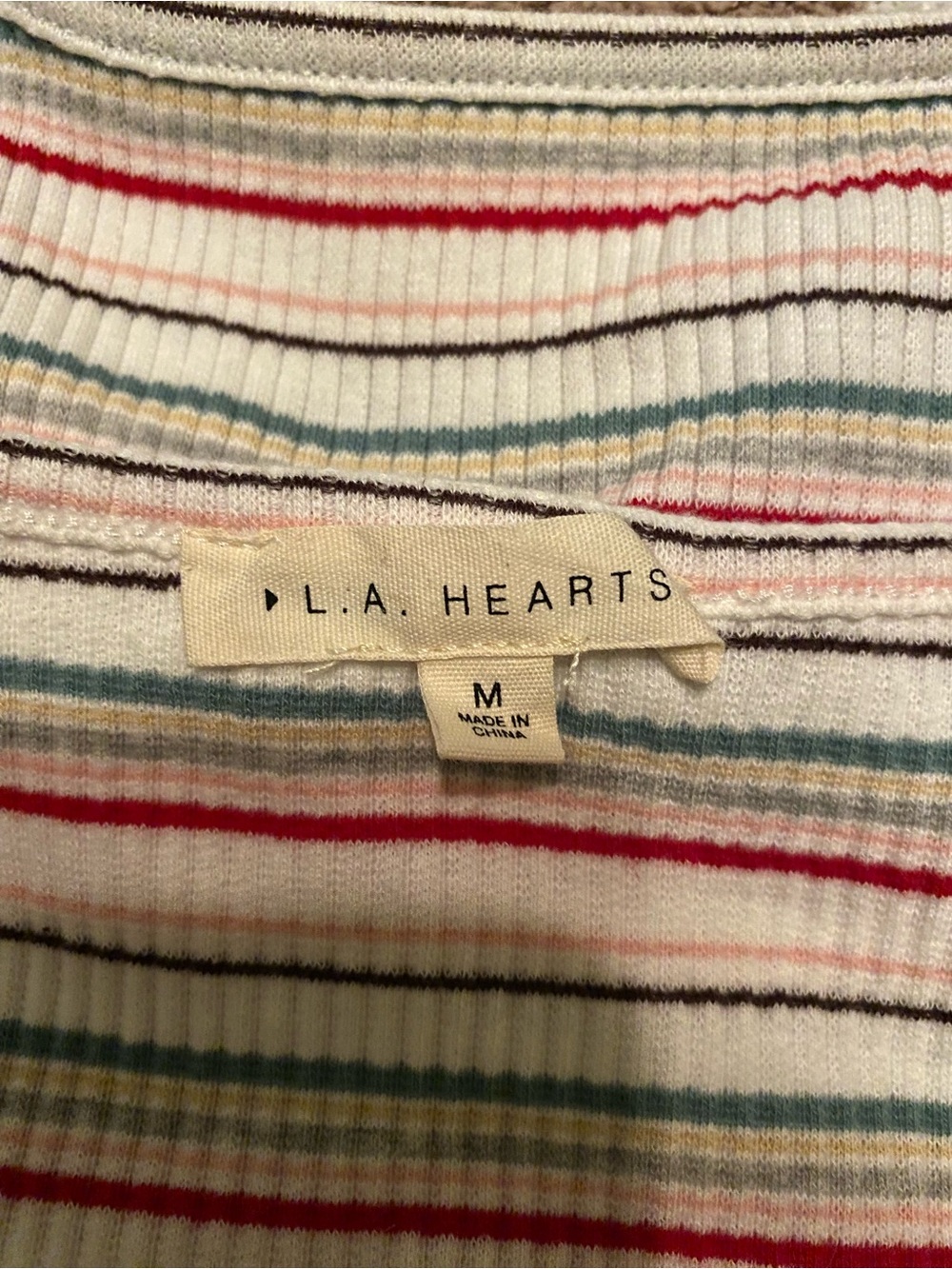 L.A. Hearts Cream Ribbed Crew Dress